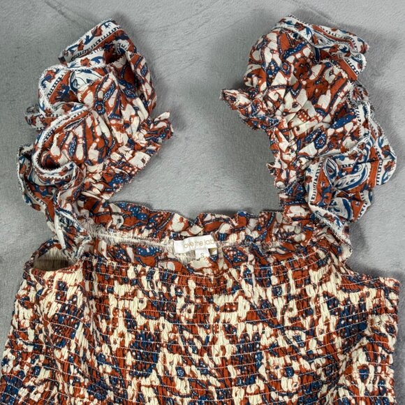 Love the Label Leaf Print Tiered Off-the-Shoulder Dress in Mabel Rust - Picture 4 of 6